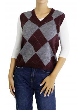 Gilet avvitato fantasia 